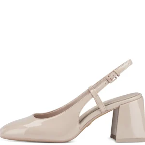 Elegant Nude Slingback Block Heel