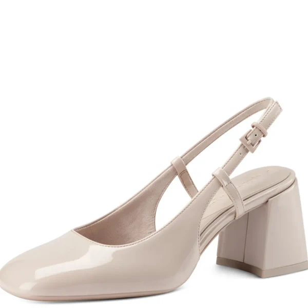 Elegant Nude Slingback Block Heel