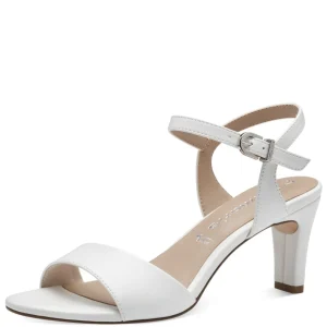 Elegant White Occasionwear Sandals by Tamaris - Adjustable Strap