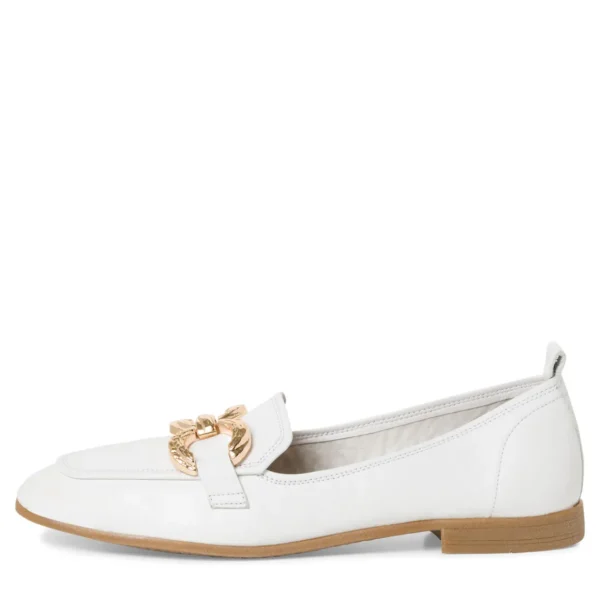 Elegant White Tamaris Leather Loafers