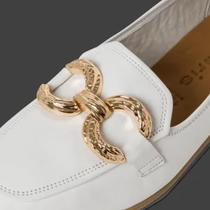 Elegant White Tamaris Leather Loafers