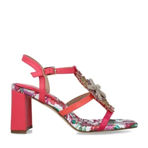 Embellished Strappy Heel Multi-Coloured Evening Sandals