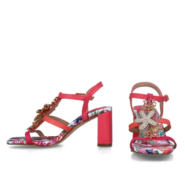 Embellished Strappy Heel Multi-Coloured Evening Sandals