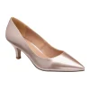 Feminine Flair Pink Pearl Patent Kitten Heel Shoes