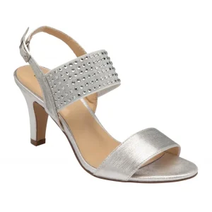 Glamorous Glitter Silver Diamante Heeled Sandals