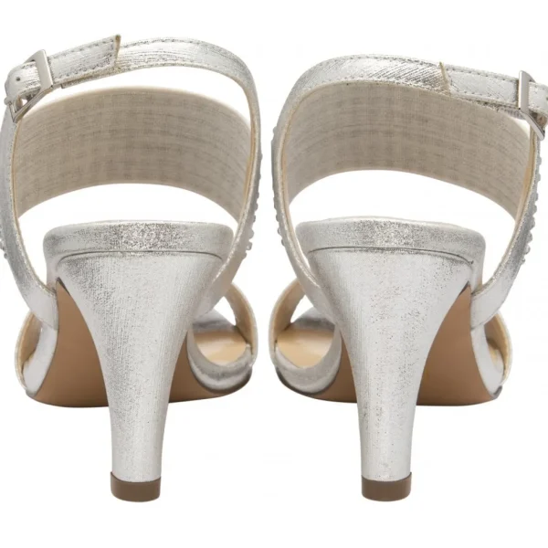 Glamorous Glitter Silver Diamante Heeled Sandals