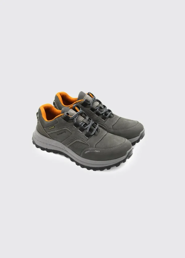 Grey Leather Waterproof Men's Shoes with Laces - Dubarry Colorado