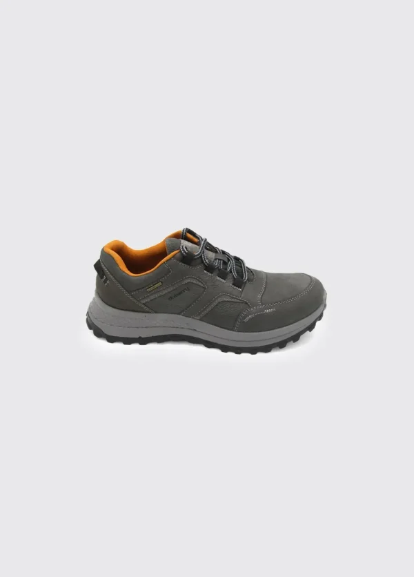 Grey Leather Waterproof Men's Shoes with Laces - Dubarry Colorado