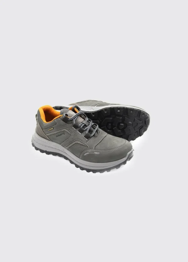 Grey Leather Waterproof Men's Shoes with Laces - Dubarry Colorado