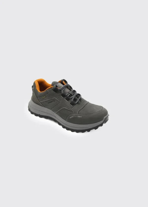 Grey Leather Waterproof Men's Shoes with Laces - Dubarry Colorado