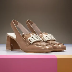 Hispanitas Patent Leather Slingback Shoes with Triflow Technology