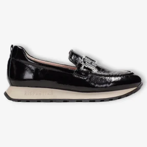 Hispanitas Sport Moccasin Loira Black with Maxi Buckle and TRIFLOW