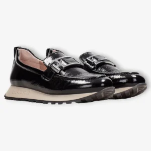 Hispanitas Sport Moccasin Loira Black with Maxi Buckle and TRIFLOW