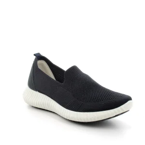 IGI & Co Italian Runner Sneakers - Black Textile Upper with White Sole, Memory Foam Insole