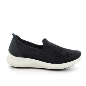 IGI & Co Italian Runner Sneakers - Black Textile Upper with White Sole, Memory Foam Insole