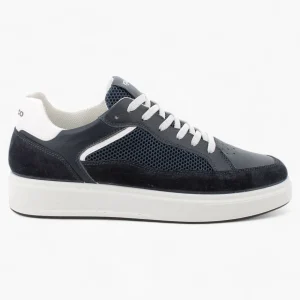 Igi & Co Men's Navy Runner Shoes with White Detailing and Breathable Design