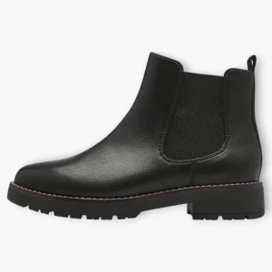 Jana Black Chelsea-Style Boots with Chunky Sole and Side Zip