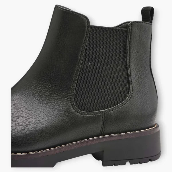 Jana Black Chelsea-Style Boots with Chunky Sole and Side Zip