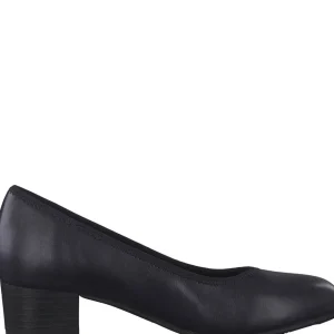 Jana Low Block Heel in Deep Navy - Wide Fit