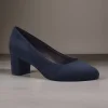 Jana Navy Wide-Fit Block Heel Shoe: Stability and Comfort