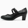 Jana Softline Black Low Block Heel – Wide Fit with Cushioned Insole