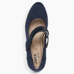 Jana Softline Navy Low Block Heel – Wide Fit & Cushioned Comfort