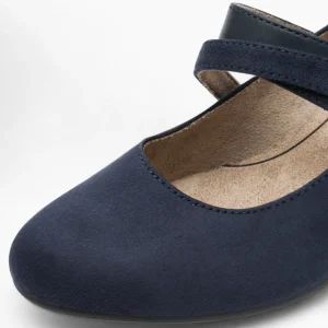 Jana Softline Navy Low Block Heel – Wide Fit & Cushioned Comfort