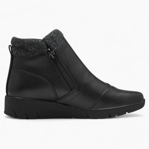 Jana Women's Black Water-Resistant Ankle Boots