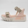 Jose Saenz Beige & Pink Velcro Sandal – Chic & Comfortable Wedge