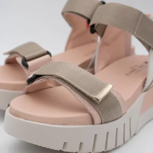 Jose Saenz Beige & Pink Velcro Sandal – Chic & Comfortable Wedge