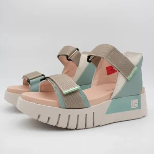 Jose Saenz Beige & Turquoise Velcro Sandal – Stylish & Trendy