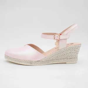 Jose Saenz Pink Espadrille Wedge – Elegant & Multicolour Shine