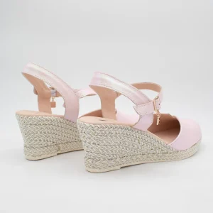 Jose Saenz Pink Espadrille Wedge – Elegant & Multicolour Shine