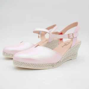 Jose Saenz Pink Espadrille Wedge – Elegant & Multicolour Shine