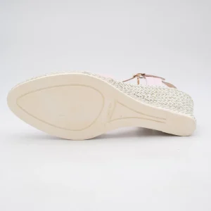 Jose Saenz Pink Espadrille Wedge – Elegant & Multicolour Shine