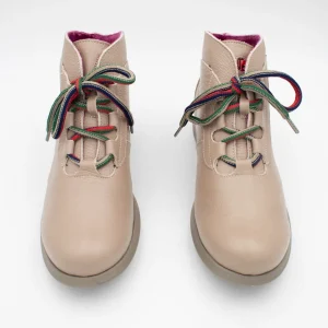 Jose Saenz Rural Taupe Lace-Up Ankle Boots with Natural Sole