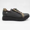 Jose Saenz Women's Khaki Lace-Up Shoes with Gold Accents