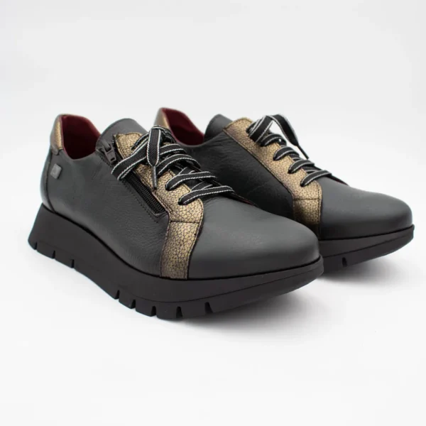 Jose Saenz Women's Khaki Lace-Up Shoes with Gold Accents