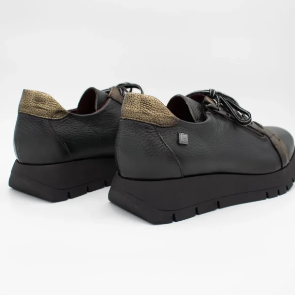 Jose Saenz Women's Khaki Lace-Up Shoes with Gold Accents
