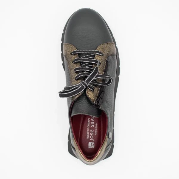 Jose Saenz Women's Khaki Lace-Up Shoes with Gold Accents