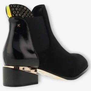 Kate Appleby Alice Black Ankle Boots with Gold Detailing and Block Heel