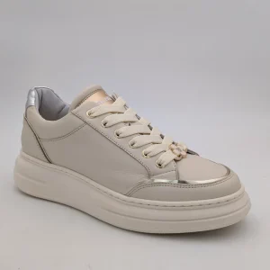 Ladies Beige Runner Platform Shoes - Meline