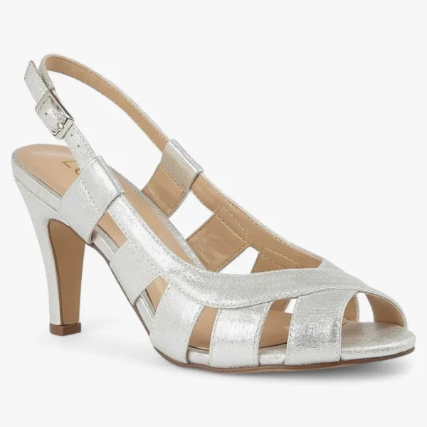 Lotus Dakota Silver Peep Toe Heel – Elegant & Versatile