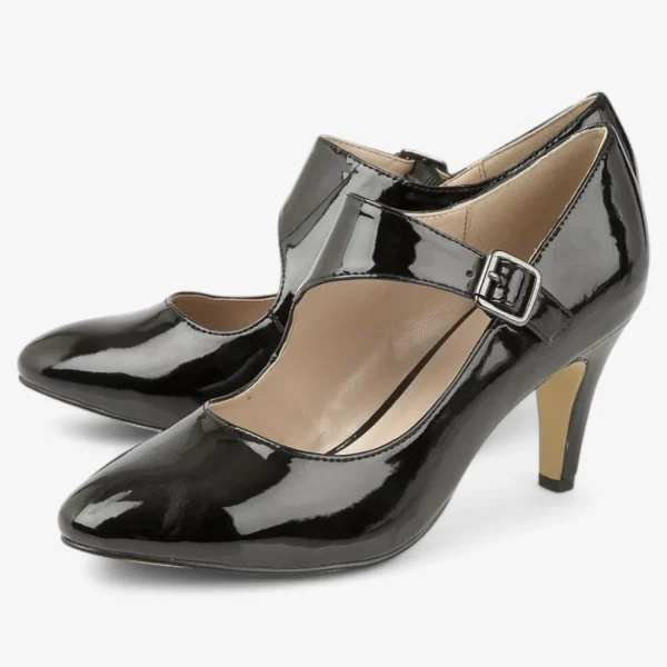 Lotus Laurana Black Patent Court Shoe – Chic & Secure