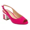 Lotus Pink Faux Suede Slingback Block Heel – Elegant & Versatile