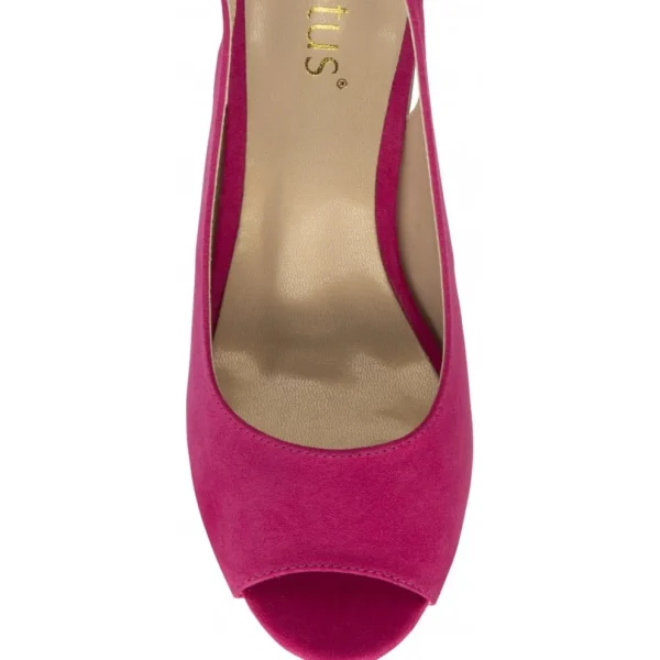 Lotus Pink Faux Suede Slingback Block Heel – Elegant & Versatile