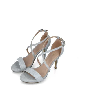 Lustrous Silver Strappy Evening Sandals