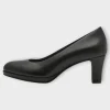 Marco Tozzi Black Heels with Platform and Rounded Toe