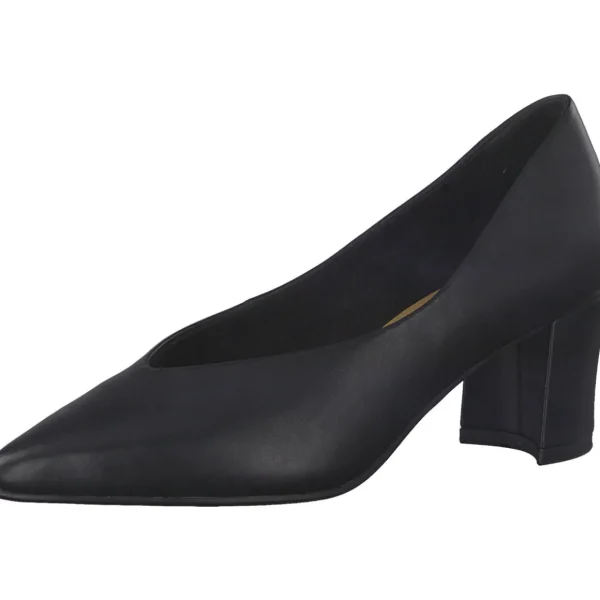 Marco Tozzi Black Leather Block Heel – Elegant & Comfortable