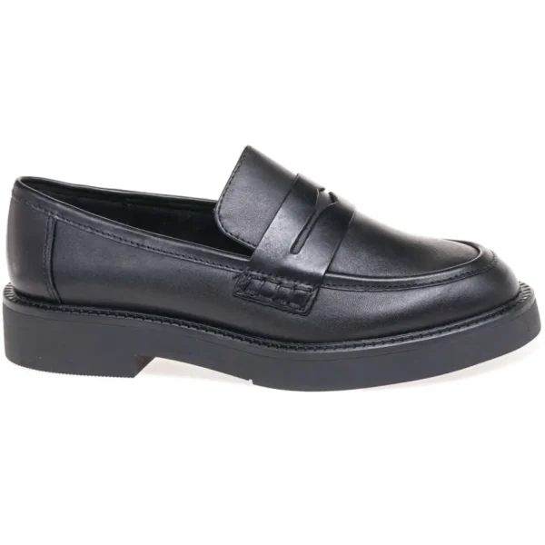 Marco Tozzi Black Leather Loafers for Casual Wear